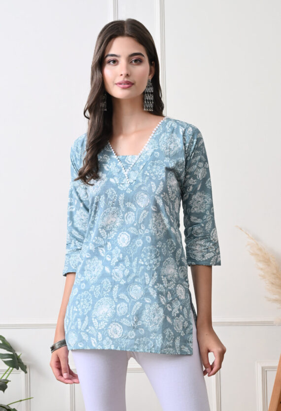 Navy Blue and White Suit Set For Women